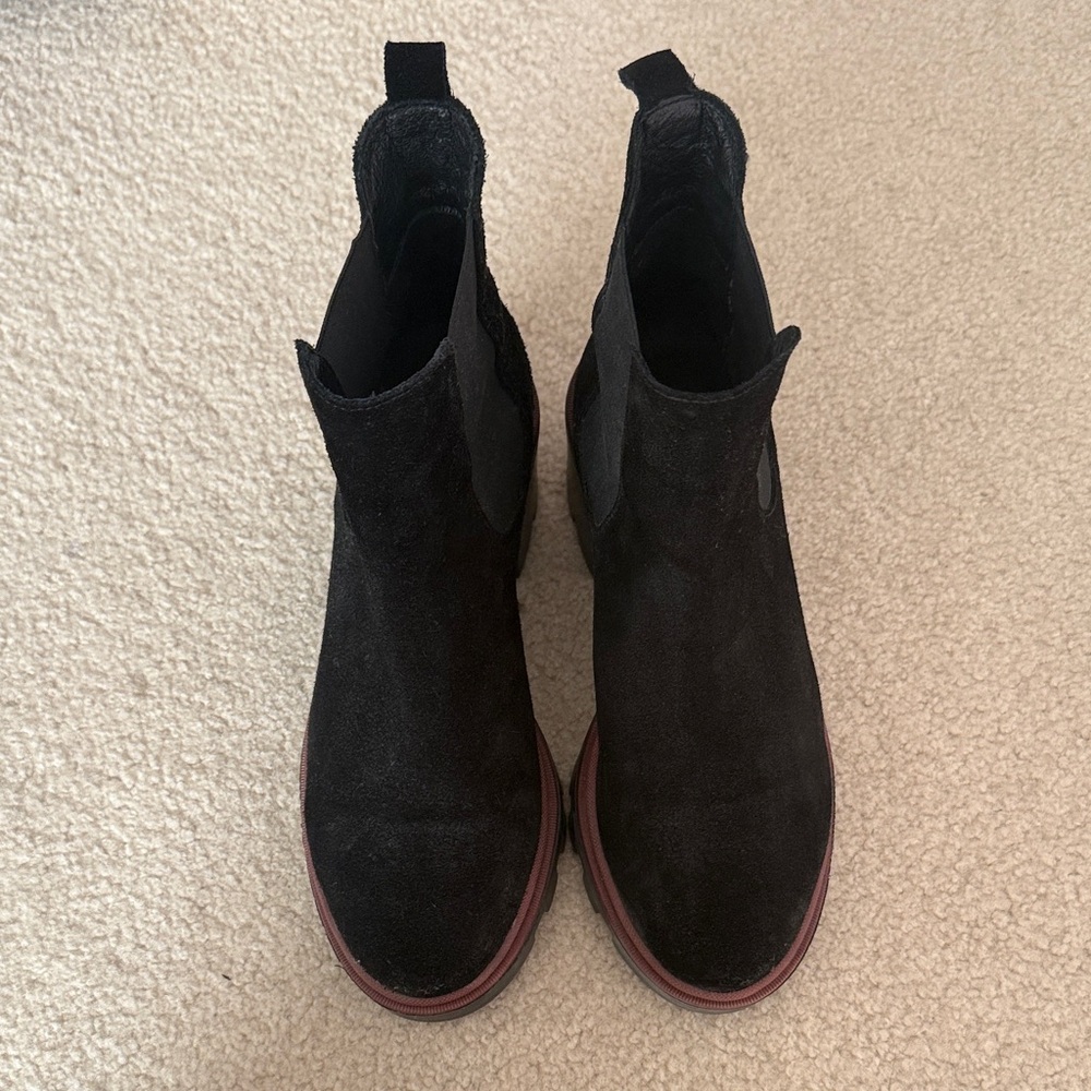 Black Suede Heeled Boots